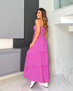 Vestido Bojo Midi Feminino - Fúcsia