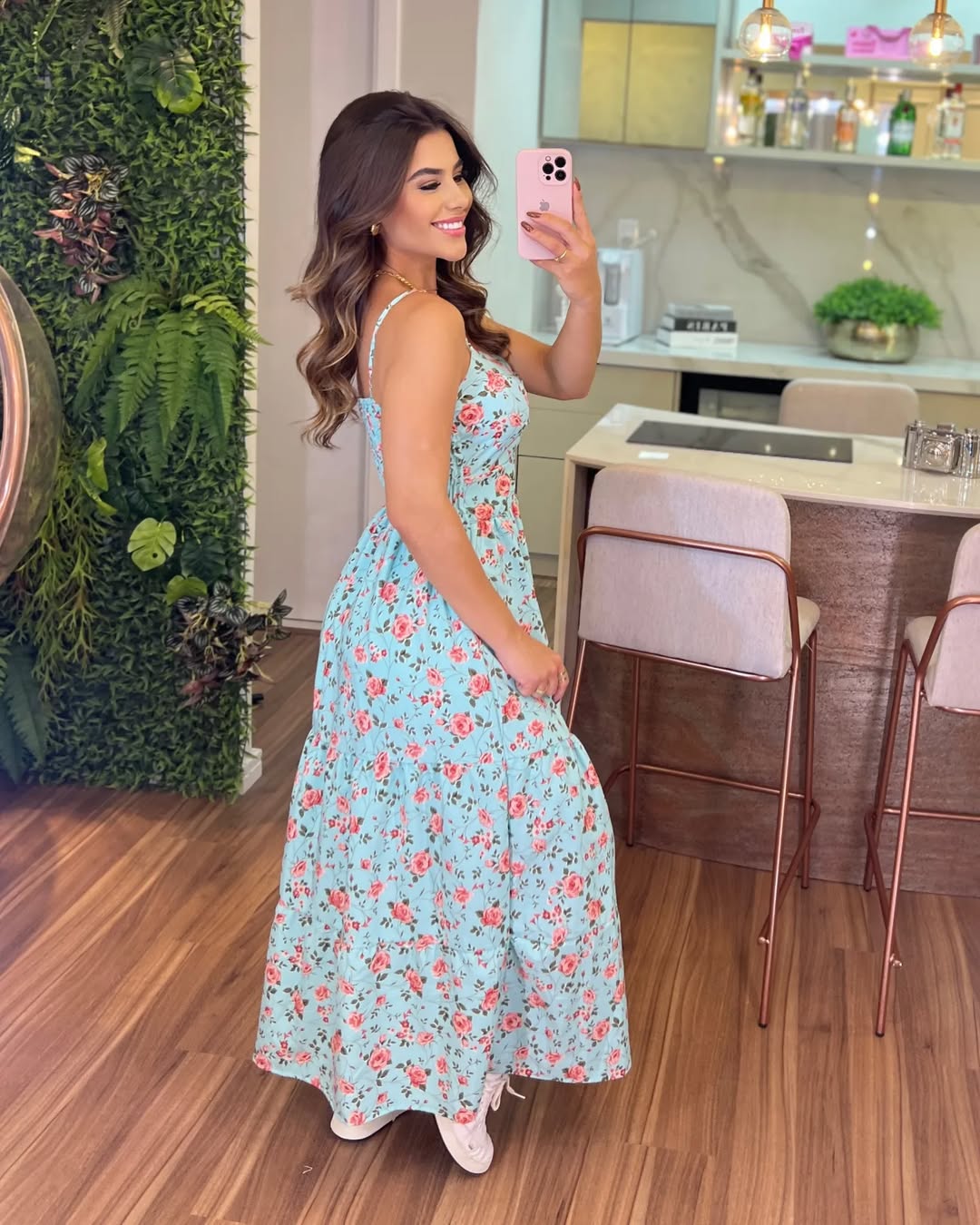 Vestido Bojo Midi - Verde Floral