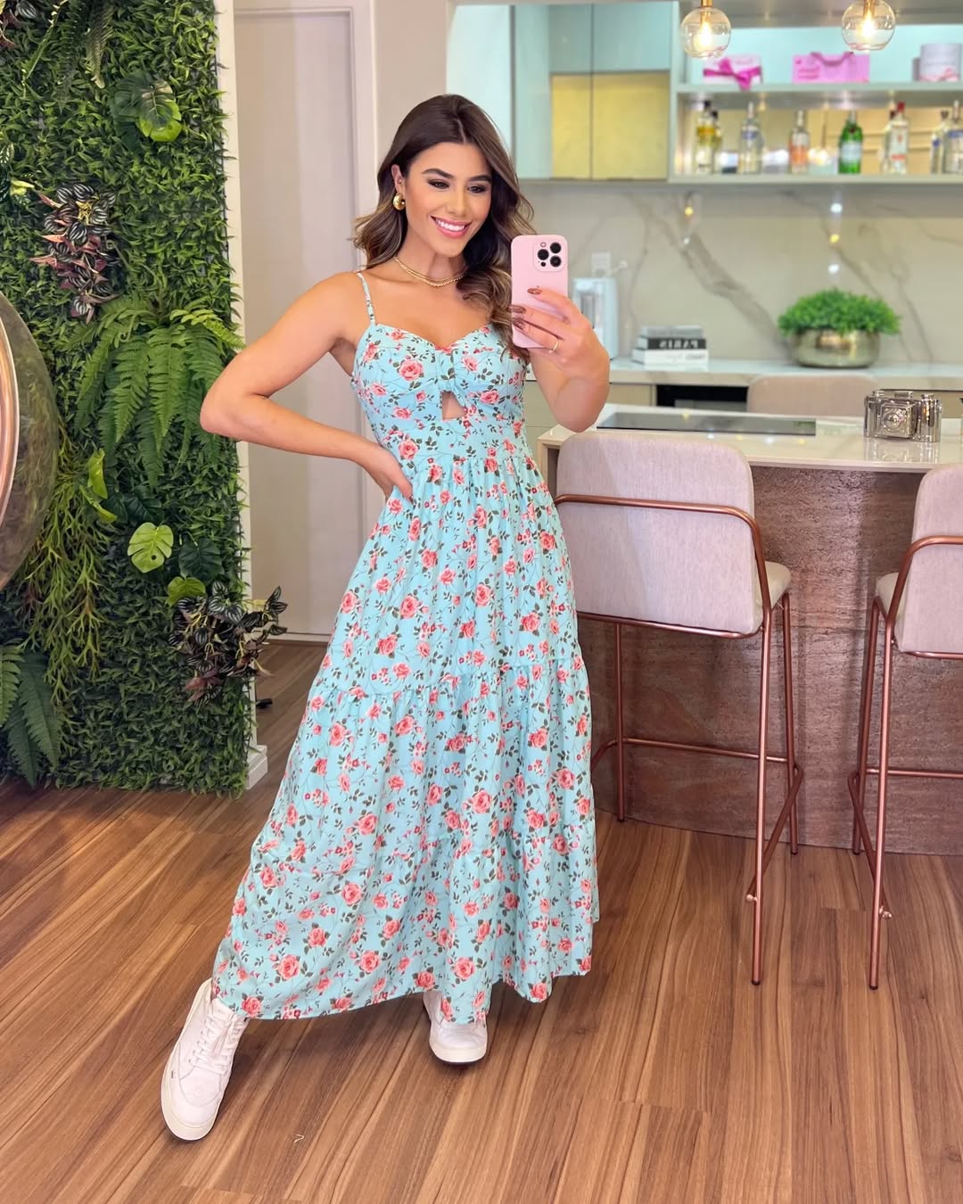 Vestido Bojo Midi - Verde Floral