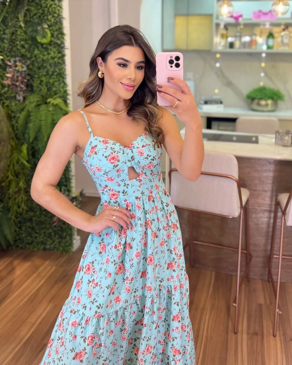Vestido Bojo Midi - Verde Floral