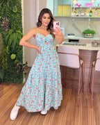 Vestido Bojo Midi - Verde Floral