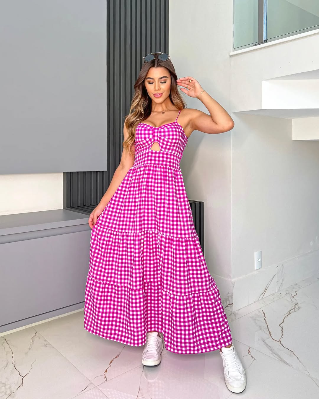 Vestido Bojo Midi Feminino - Fúcsia