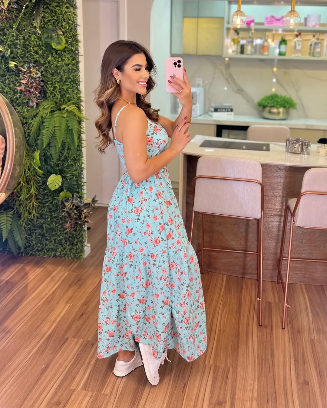 Vestido Bojo Midi - Verde Floral