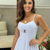 Vestido Bojo Midi Feminino - Branco