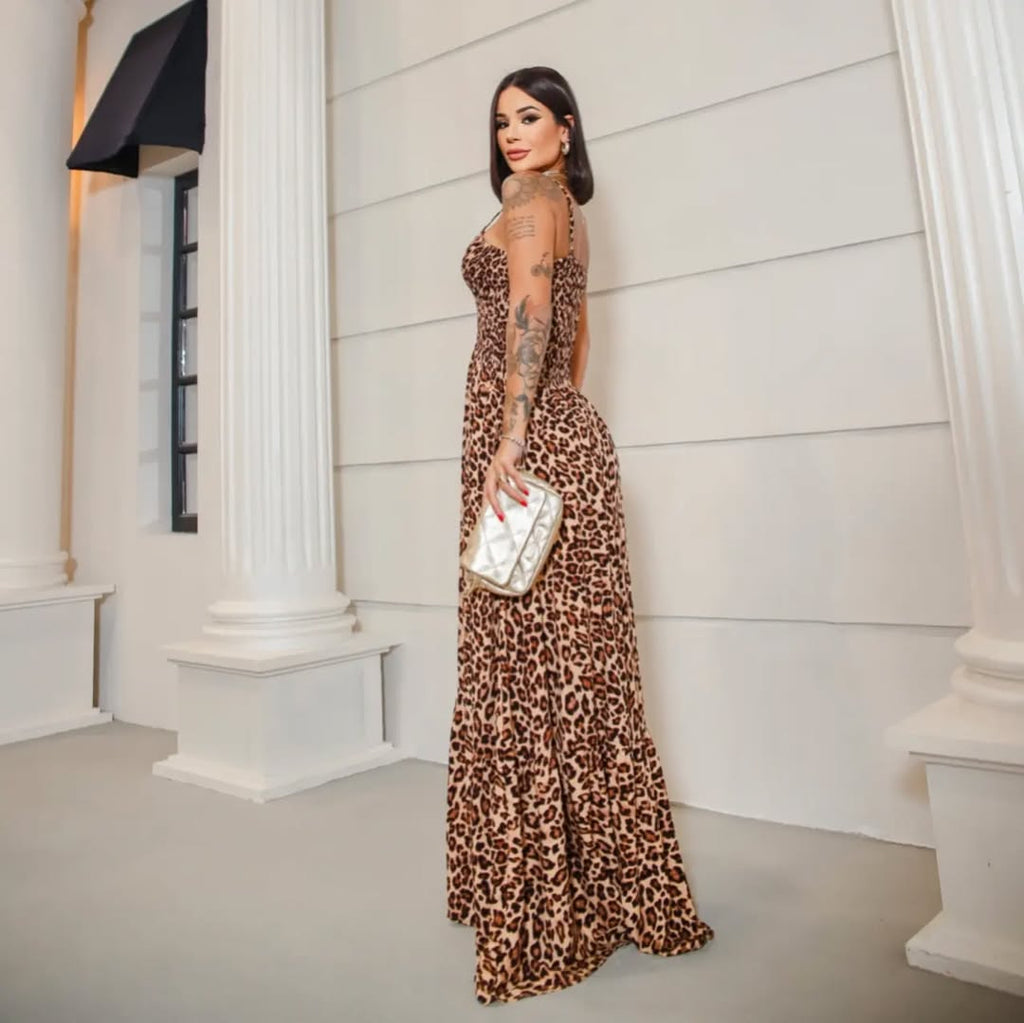 Vestido Decote V Feminino - Onça Menor