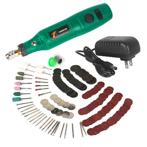 Kit de Gravação e Mini Furadeira Portátil Dremel TUNGFULL 18V | Ferramenta Elétrica de Alta Precisão