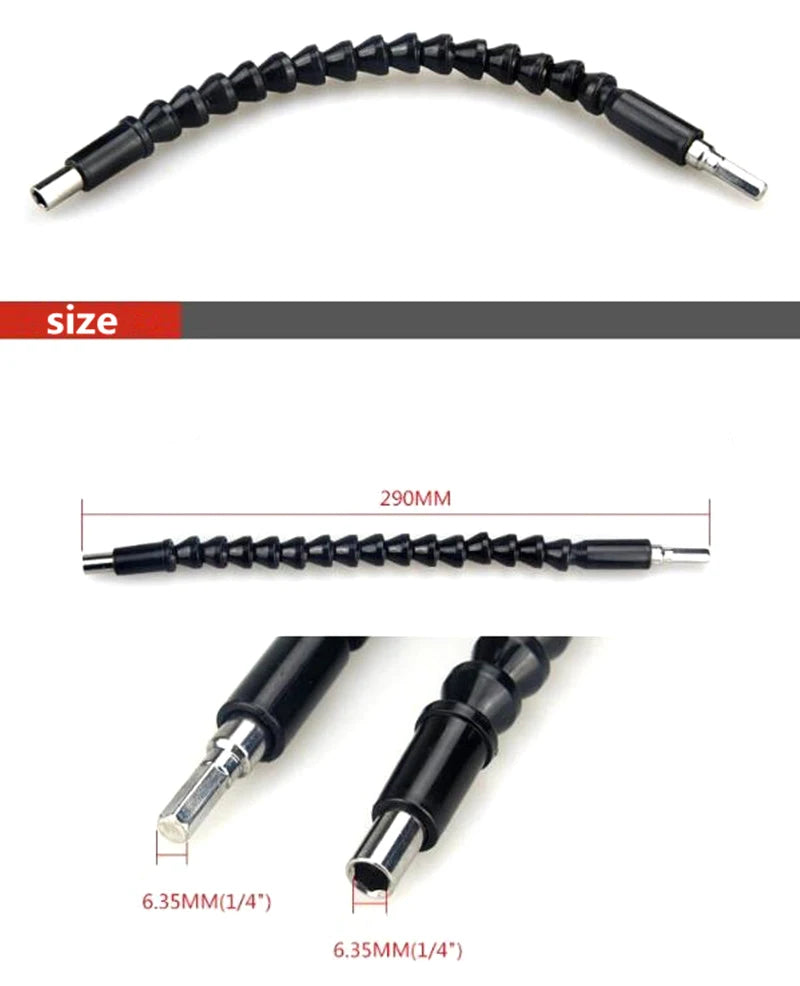 Eixo Flexível Adaptador Universal Realmote 295mm – Para Parafusadeiras e Furadeiras Elétricas