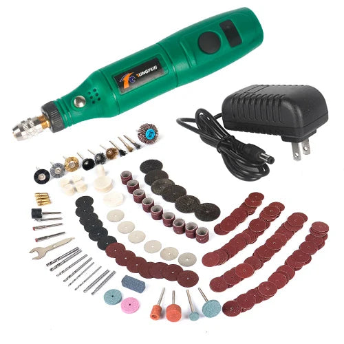Kit de Gravação e Mini Furadeira Portátil Dremel TUNGFULL 18V | Ferramenta Elétrica de Alta Precisão