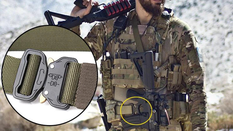 Cinto Militar Tático de Nylon com Fivela de Liberação Rápida – Resistência e Agilidade em Qualquer Missão