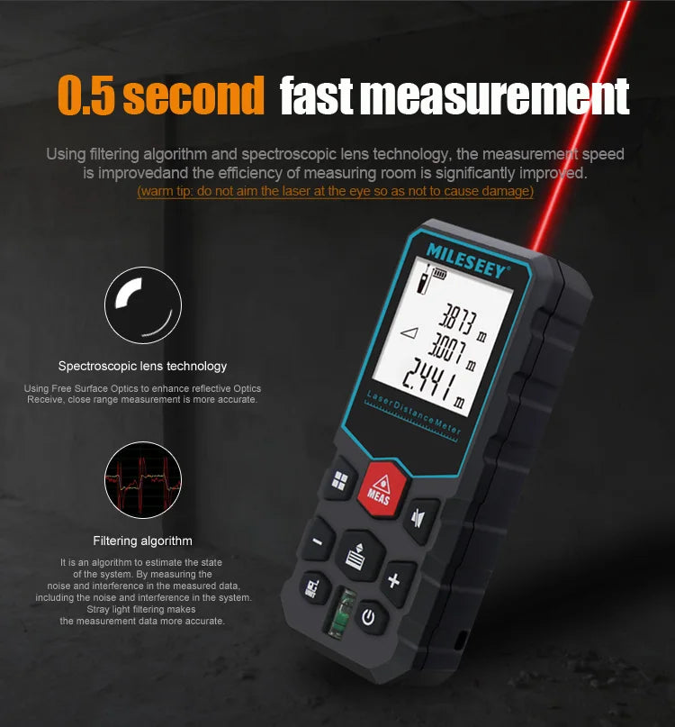Trena Laser Mileseey D2, X5 e S6 – Medição Profissional com Máxima Precisão e Praticidade