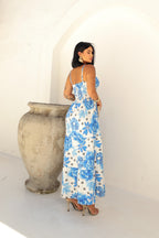 Vestido Floral Azul Farm Feminino - Azul Claro