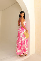 Vestido Floral Rosa Farm Feminino - Rosa