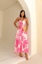 Vestido Floral Rosa Farm Feminino - Rosa