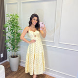 Vestido Mini Cereja Feminino - Amarelo