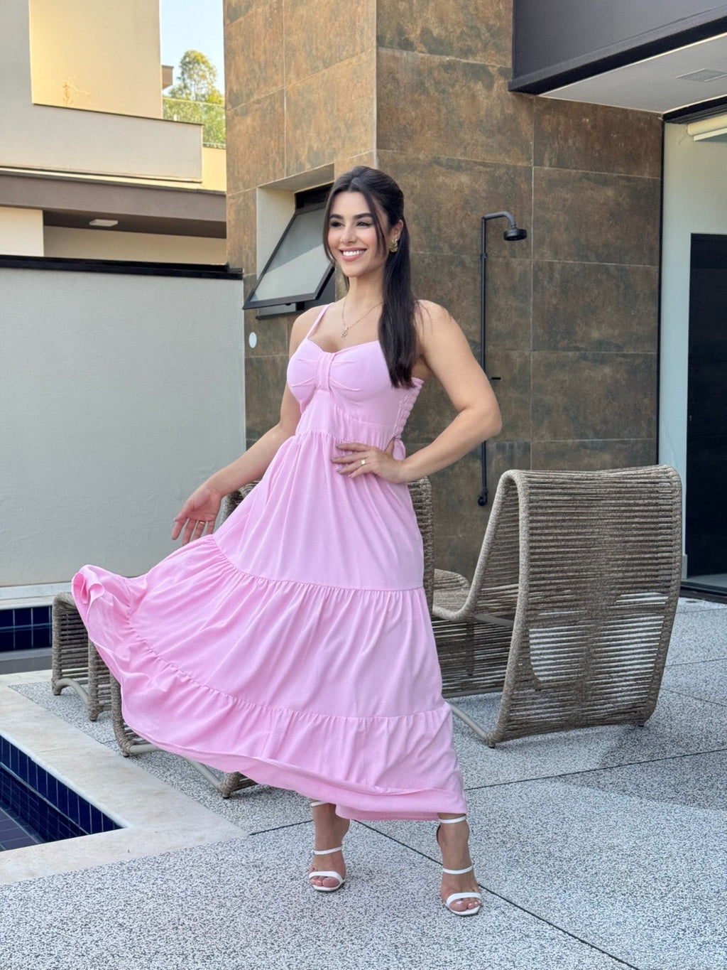 Vestido Mari Feminino - Rosa