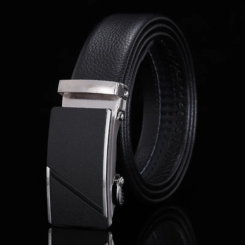 Cinto Masculino de Couro Legitimo com Fivela Automática – Luxo e Sofisticação para Homens de Estilo