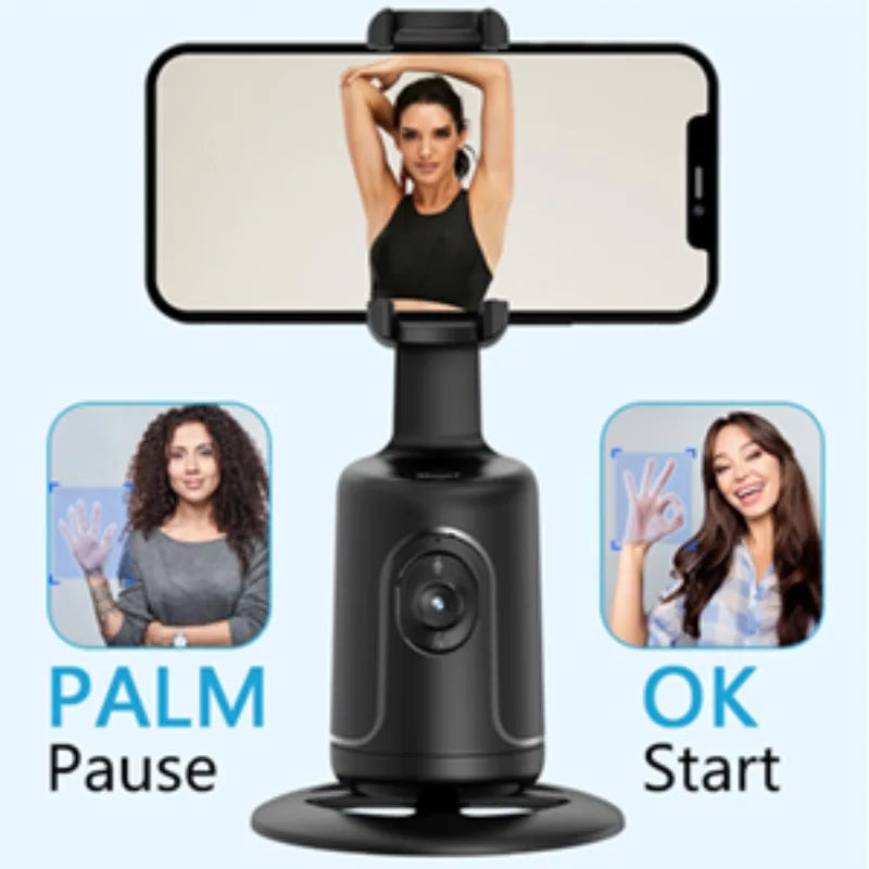 Suporte Inteligente com Rastreamento Automático 360° – Gravações Perfeitas Sem Mãos