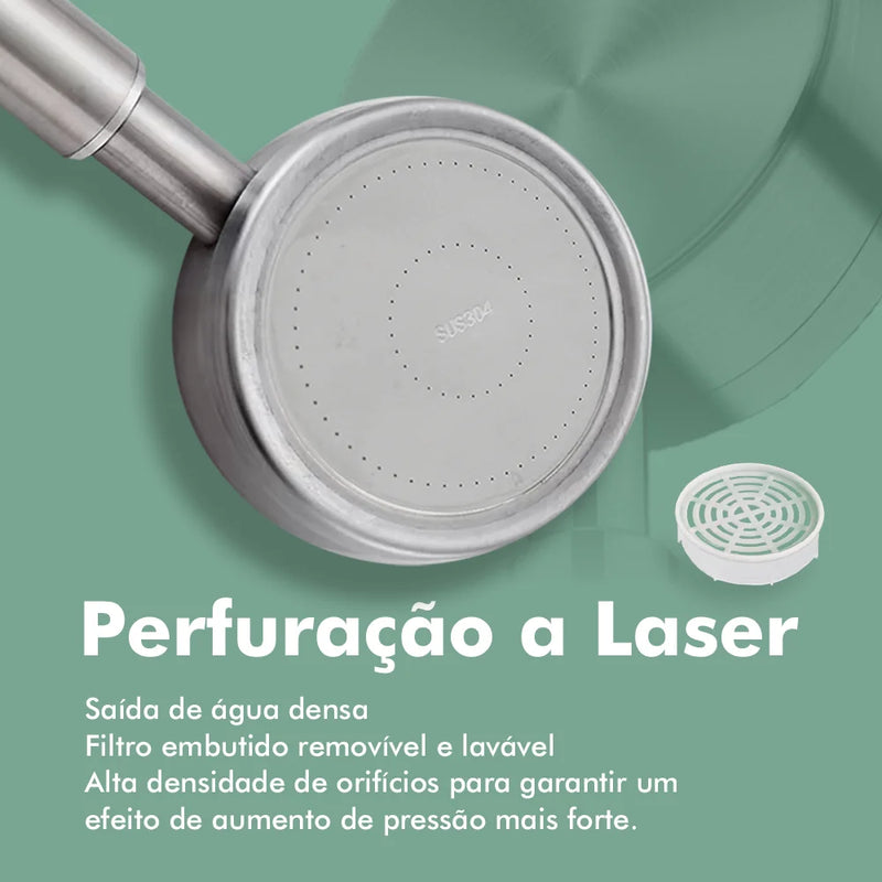 Chuveiro Ducha de Alta Pressão em Aço Inoxidável – Potência e Economia em Cada Jato