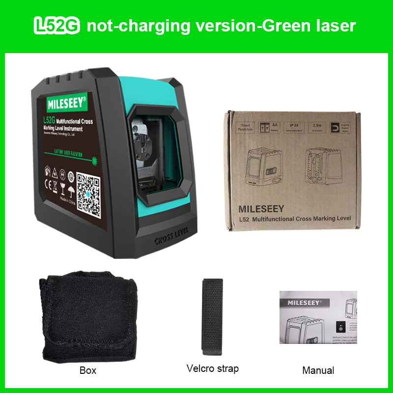 Nível Laser 2 Linhas MiLESEEY L52R / L52G / L62 – Precisão Profissional para Projetos de Alto Nível