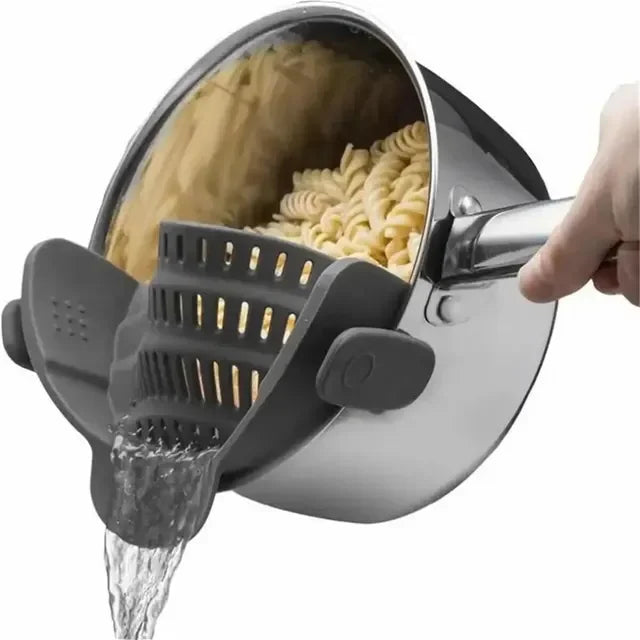 Escorredor de Silicone com Clipe Universal – Drene com Facilidade e Sem Bagunça