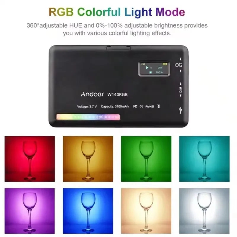Luz LED Selfie Profissional W140 – Potência, Versatilidade e Criatividade em um Só Dispositivo