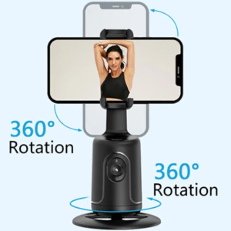 Suporte Inteligente com Rastreamento Automático 360° – Gravações Perfeitas Sem Mãos