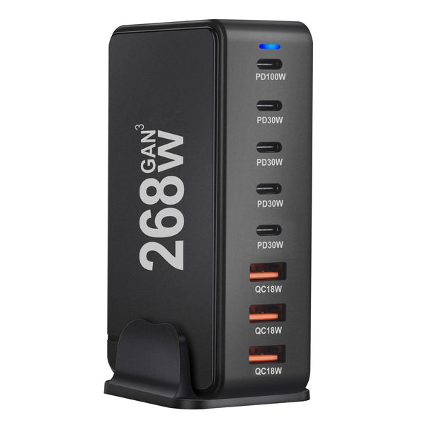 Hub de Carga Rápida 8 em 1 USB-C 268W – GaN Pro