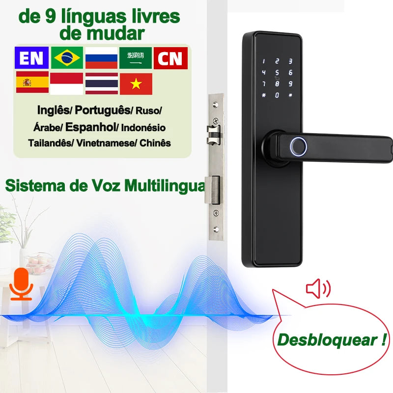 Fechadura Eletrônica Inteligente RAYKUBE K20 Tuya – Segurança Biométrica de Última Geração com Design Moderno e Múltiplas Formas de Acesso