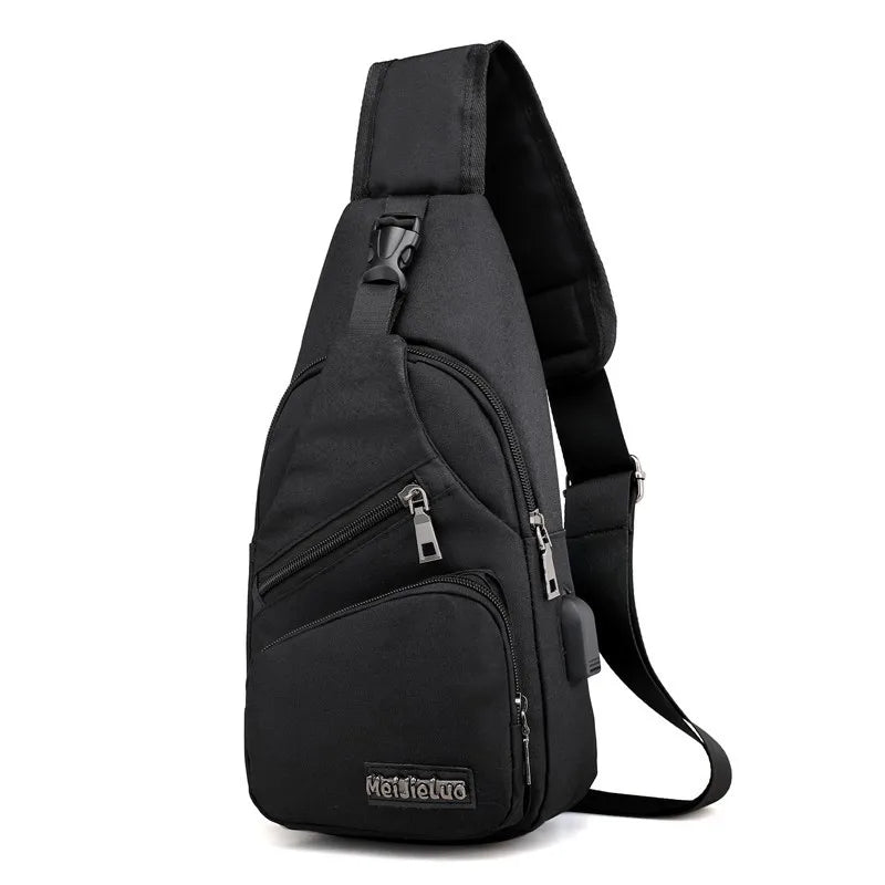 Bolsa Transversal Masculina com USB e Furo para Fone – Praticidade, Estilo e Segurança no Seu Dia a Dia