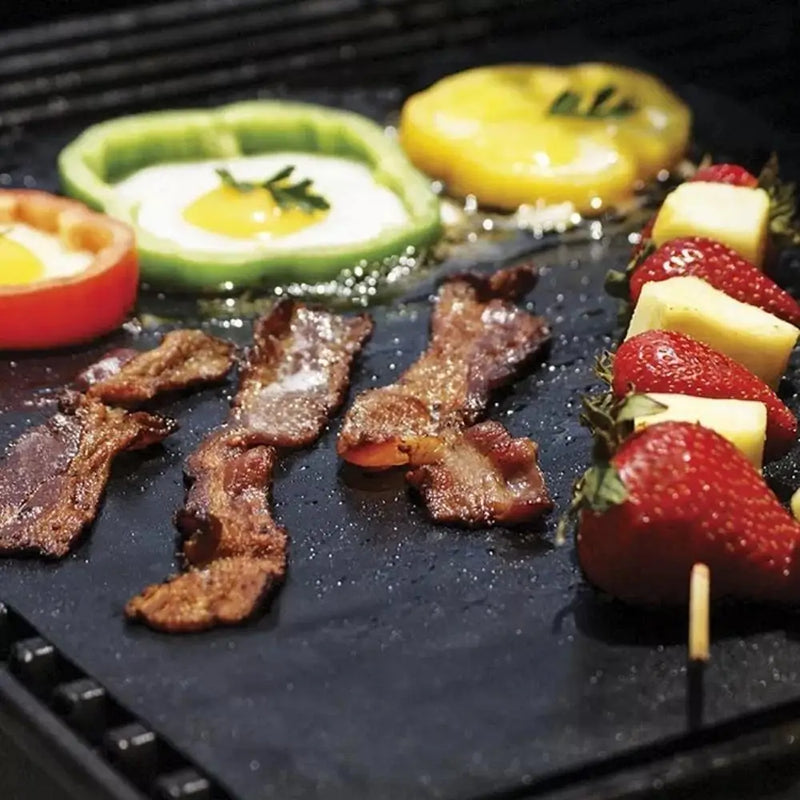 Kit com 2 Mantas Térmicas Antiaderentes para Churrasco – Reutilizável e Super Prática