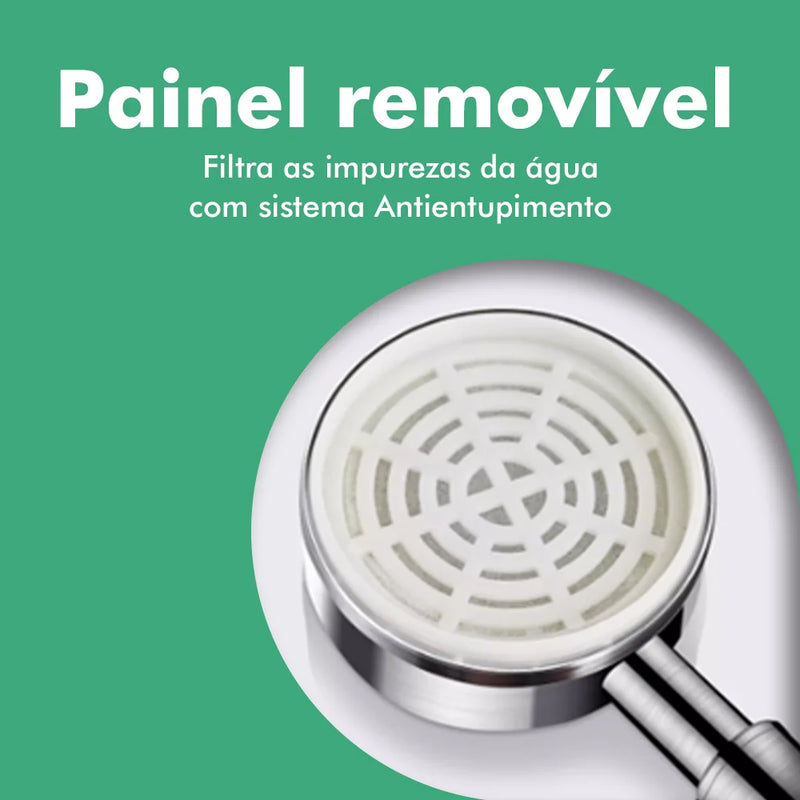 Chuveiro Ducha de Alta Pressão em Aço Inoxidável – Potência e Economia em Cada Jato