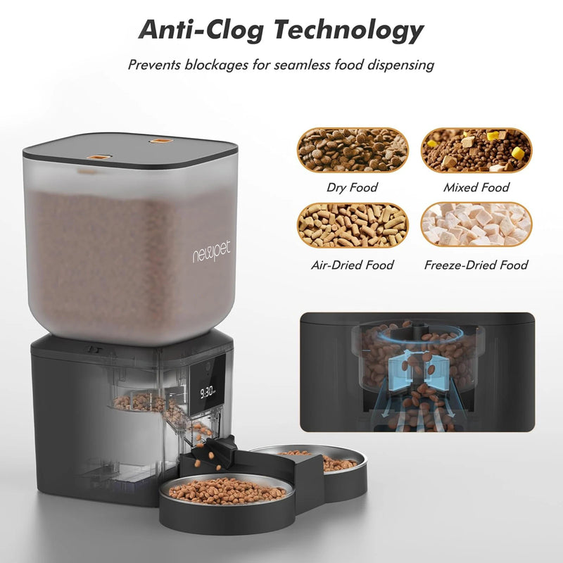 Alimentador Automático Inteligente para Pets  | Com Controle via Botão | Capacidade 8L | Ideal para Gatos e Cães