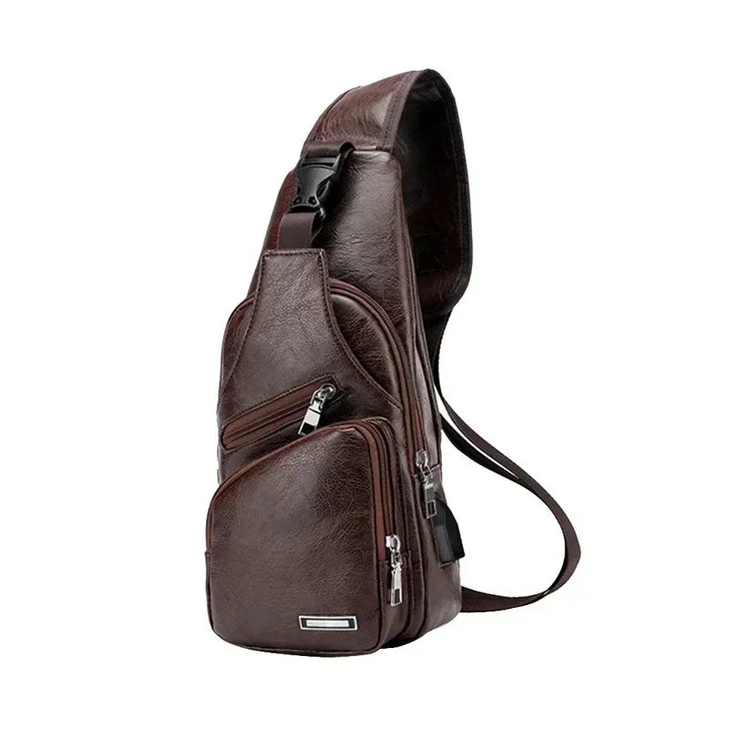 Bolsa Transversal Masculina com USB e Furo para Fone – Praticidade, Estilo e Segurança no Seu Dia a Dia