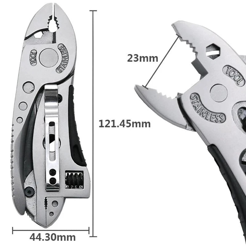 Ferramenta Multifuncional 9 em 1 Titanium – O Kit de Bolso Que Vai Com Você em Qualquer Aventura