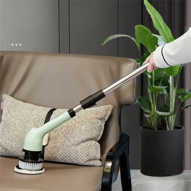 Escova de Limpeza Elétrica Rotativa Multiuso com Cabo Extensível 9 em 1 – Praticidade, Potência e Conforto na Palma da Sua Mão