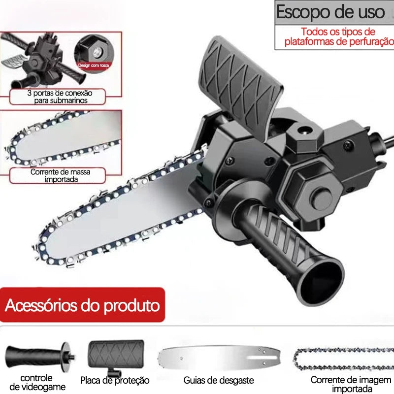 Mini Motosserra Elétrica Compacta Portátil 4” – Potência e Precisão na Palma da Sua Mão