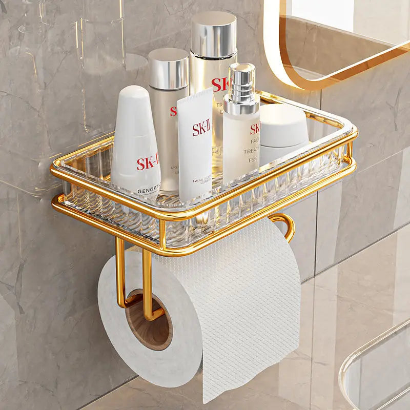 Porta Papel Higiênico Dourado Gold – Sofisticação e Funcionalidade para o Seu Banheiro