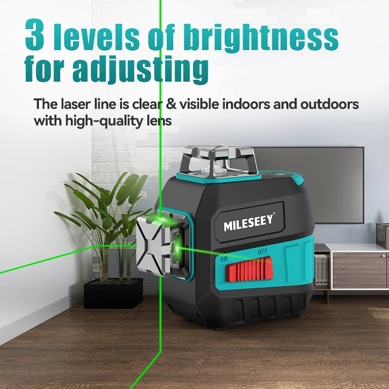 Nível Laser 2 Linhas MiLESEEY L52R / L52G / L62 – Precisão Profissional para Projetos de Alto Nível