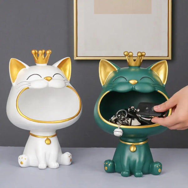 Estátua Decorativa de Gato – Organização com Charme e Sofisticação