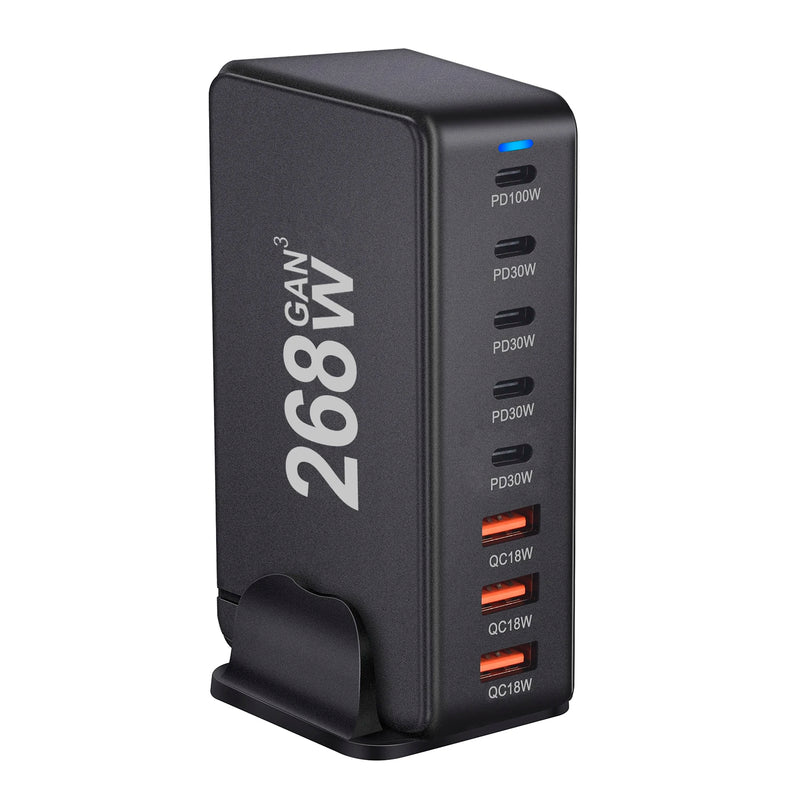Hub de Carga Rápida 8 em 1 USB-C 268W – GaN Pro