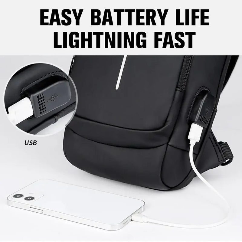 Bolsa Transversal Masculina Antifurto com USB – Ideal para Escola, Viagens e o Dia a Dia