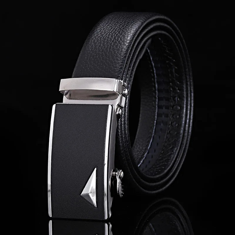 Cinto Masculino de Couro Legitimo com Fivela Automática – Luxo e Sofisticação para Homens de Estilo