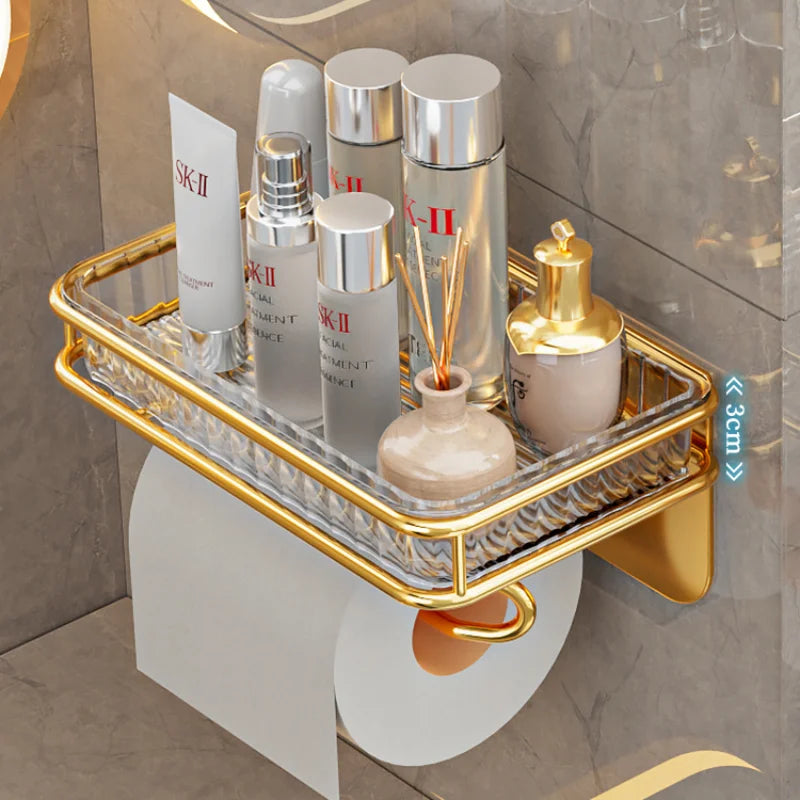 Porta Papel Higiênico Dourado Gold – Sofisticação e Funcionalidade para o Seu Banheiro