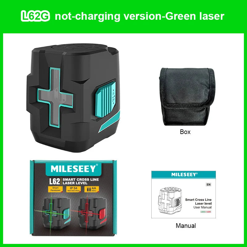 Nível Laser 2 Linhas MiLESEEY L52R / L52G / L62 – Precisão Profissional para Projetos de Alto Nível