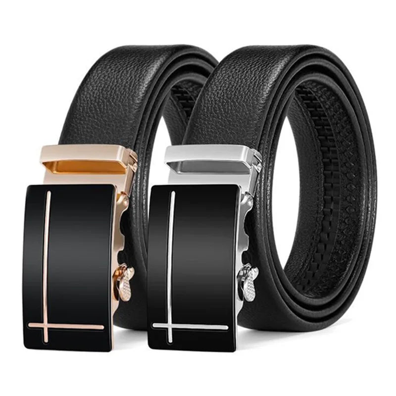 Cinto Masculino de Couro Legitimo com Fivela Automática – Luxo e Sofisticação para Homens de Estilo