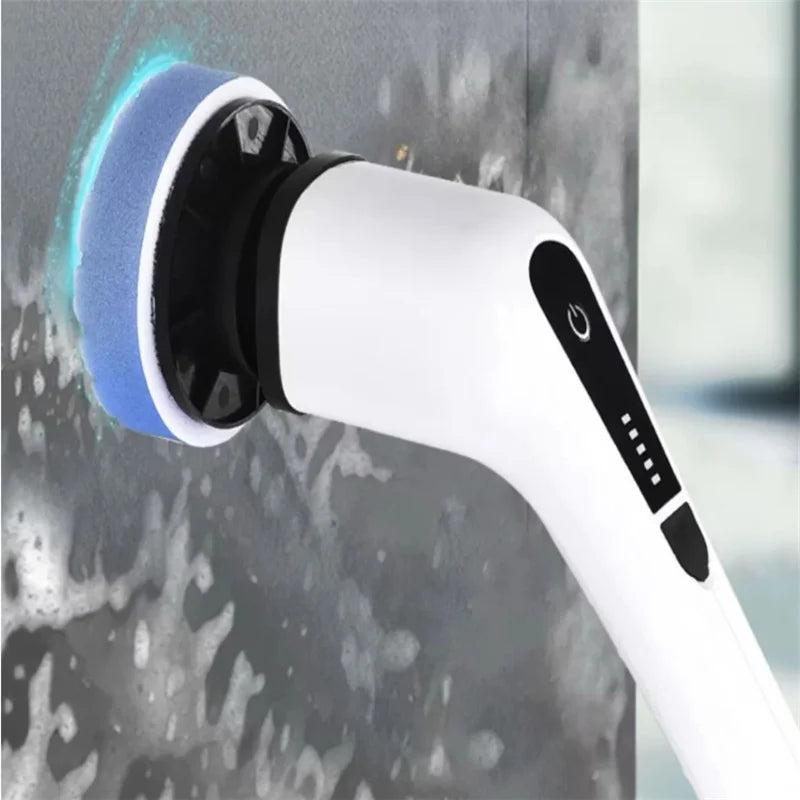 Escova de Limpeza Elétrica Rotativa Multiuso com Cabo Extensível 9 em 1 – Praticidade, Potência e Conforto na Palma da Sua Mão