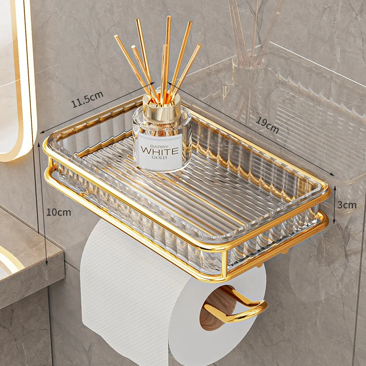 Porta Papel Higiênico Dourado Gold – Sofisticação e Funcionalidade para o Seu Banheiro