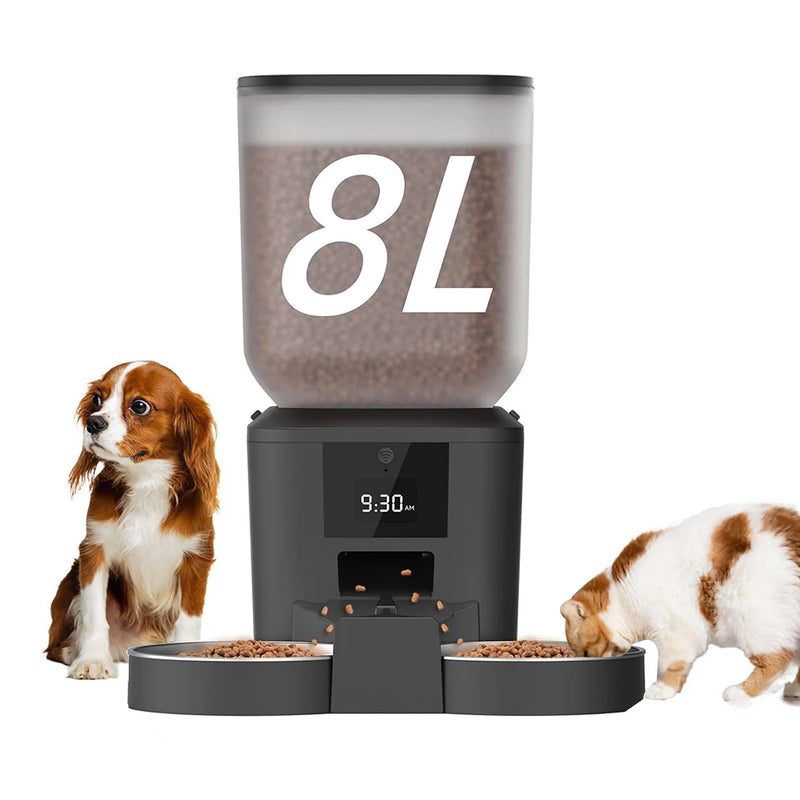 Alimentador Automático Inteligente para Pets  | Com Controle via Botão | Capacidade 8L | Ideal para Gatos e Cães