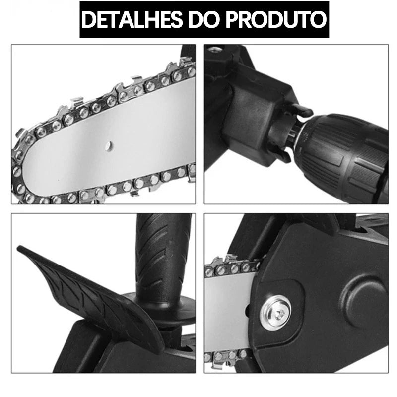 Mini Motosserra Elétrica Compacta Portátil 4” – Potência e Precisão na Palma da Sua Mão