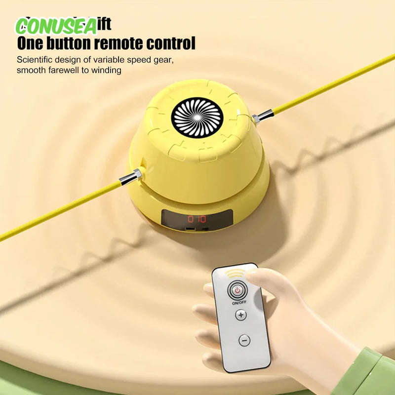 Máquina de Pular Corda Elétrica com Controle Remoto – Treino Inteligente e Divertido para Todas as Idades